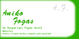 aniko fogas business card